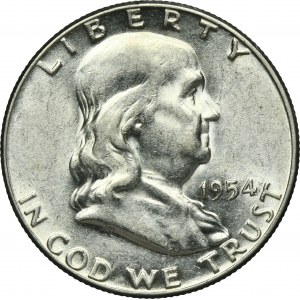 USA, 1/2 Dollar Philadelphie 1954 - Franklin