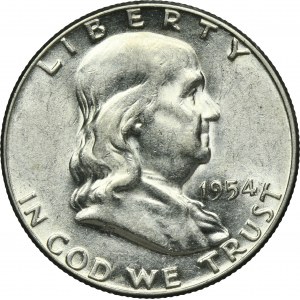 USA, 1/2 Dollar Philadelphia 1954 - Franklin