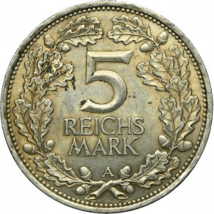 Germany, Weimar Republic, 5 Mark Berlin 1925 A