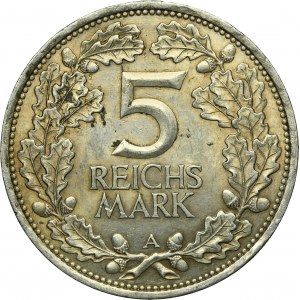 Germany, Weimar Republic, 5 Mark Berlin 1925 A