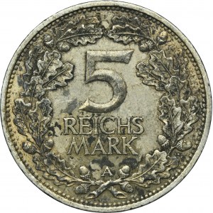 Germany, Weimar Republic, 5 Mark Berlin 1925 A