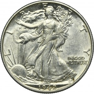 USA, 1/2 Dollar Denver 1942 D - Liberty