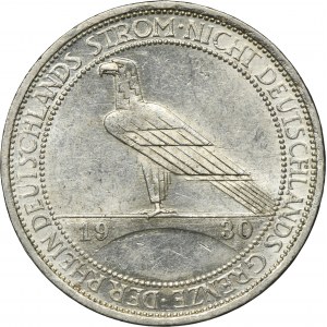 Nemecko, Weimarská republika, 3 marky Berlín 1930 A - Oslobodenie Porýnia