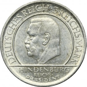 Nemecko, Weimarská republika, 3 marky Karlsruhe 1929 G - Prísaha