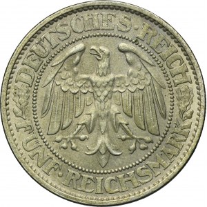 Germany, Weimar Republic, 5 Mark Berlin 1932 A - Oak