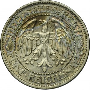 Germany, Weimar Republic, 5 Mark Berlin 1932 A - Oak
