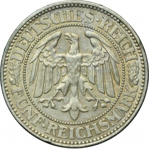 Germany, Weimar Republic, 5 Mark Berlin 1927 A - Oak