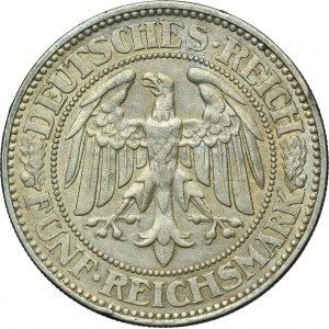 Germany, Weimar Republic, 5 Mark Berlin 1927 A - Oak