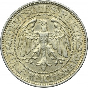 Germany, Weimar Republic, 5 Mark Berlin 1927 A - Oak