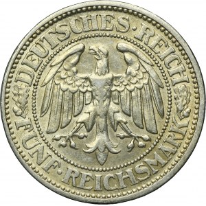 Germany, Weimar Republic, 5 Mark Hamburg 1927 J - Oak