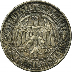 Germany, Weimar Republic, 5 Mark Berlin 1928 A - Oak