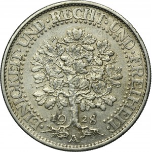 Germany, Weimar Republic, 5 Mark Berlin 1928 A - Oak