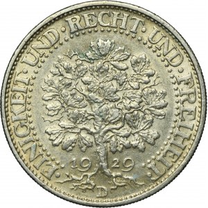 Germany, Weimar Republic, 5 Marek Munich 1929 D - Oak