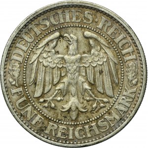 Germany, Weimar Republic, 5 Marek Hamburg 1931 J - Oak