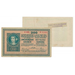 Hongrie, 200 couronnes 1918 - timbre