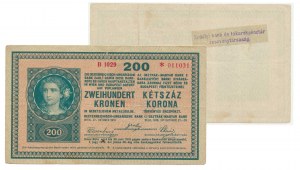 Maďarsko, 200 korún 1918 - známka