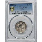 Taliansko, Viktor Emanuel III, 1 líra Rím 1910 R - PCGS MS64