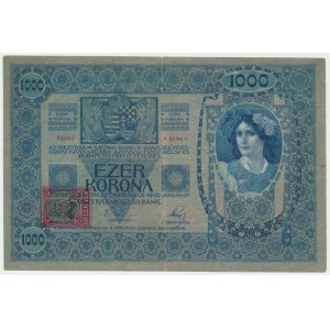 Czechoslovakia, 10 Korun (1919) on 1.000 Korun 1902