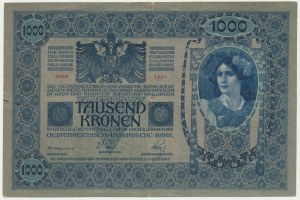 Czechoslovakia, 10 Korun (1919) on 1.000 Korun 1902