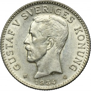 Sweden, Gustav V, 2 Kronor Stockholm 1934 G