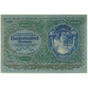 Autriche, 100 000 couronnes 1922