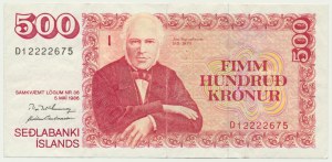 Iceland, 500 Kronur 1986
