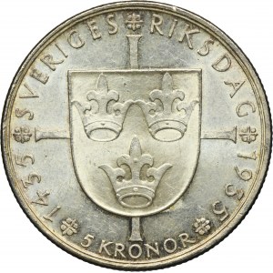 Szwecja, Gustaw V, 5 Koron Sztokholm 1935 G