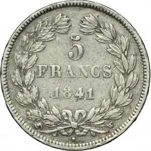 France, Louis Philippe I, 5 Francs Lille 1841 W