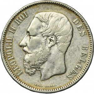 Belgia, Leopold II, 5 Franków Bruksela 1869