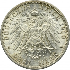 Niemcy, Królestwo Prus, Wilhelm II, 3 Marki Berlin 1910 A