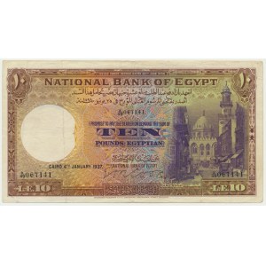 Egipt, 10 funtów 1937 - Cook