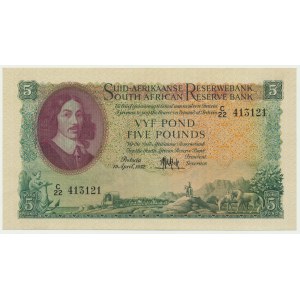 South Africa, 5 Pounds 1952 - Afrikaans - Englsih