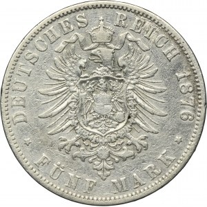 Germany, City of Hamburg, 5 Mark 1876 J