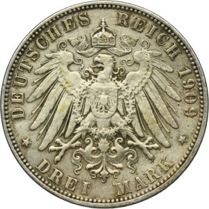 Germany, City of Hamburg, 3 Mark 1909 J