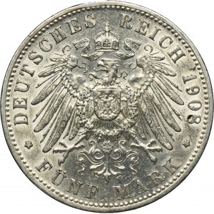 Germany, Bavaria, Otto, 5 Mark Munich 1908 D