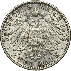 Germany, Kingdom of Saxony, Georg I, 2 Mark Muldenhütten 1903 E