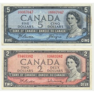Canada, set of 2-5 Dollars 1954 (2 pcs.)