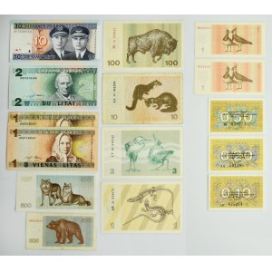 Lithuania, group of banknotes (15 pcs.)
