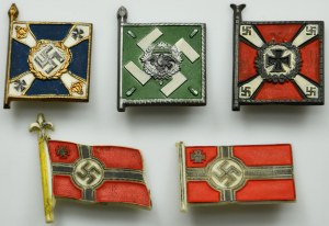 Set, Germany, Third Reich, War Winter Relief, Flags and Banners (5 pcs.)
