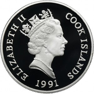 Wyspy Cooka, Elżbieta II, 50 Dolarów 1991 - Sokół wędrowny