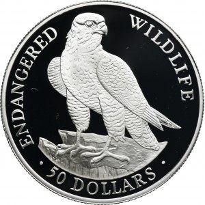 Cook Islands, Elizabeth II, 50 Dollar 1991 - Peregrine Falcon