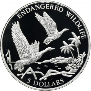 Bahamy, Elżbieta II, 5 Dolarów 1994 - Zagrożona przyroda