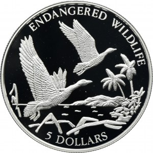Bahamas, Elizabeth II, 5 Dollars 1994 - Endangered wildlife