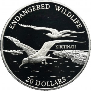 Kiribati, 20 Dollars Llantrisant 1992 - Endangered wildlife