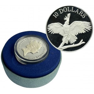 Austrália, Elizabeth II, 10 USD Canberra 1990 - Kakadu biely