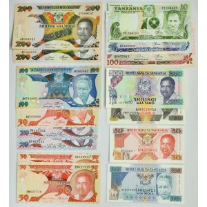 Tanzania, set 10-500 Shilingi (1978-93)(14 pcs.)