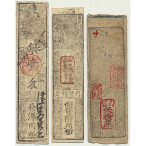 Japonia, zestaw hansatsu XVIII wiek (3 szt.)