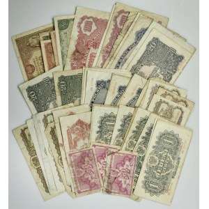 Set of PRL banknotes, 50 pennies - 1,000 zlotys 1944-47 (approx. 70 pieces).