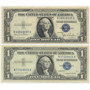 USA, Silver Certificate, 1 dolar 1935-57 (2 szt.)