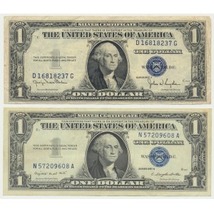 USA, Silver Certificate, 1 Dollar 1935-57 (2 pcs.)